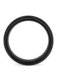 Grooved 8mm Band in Black Tungsten
