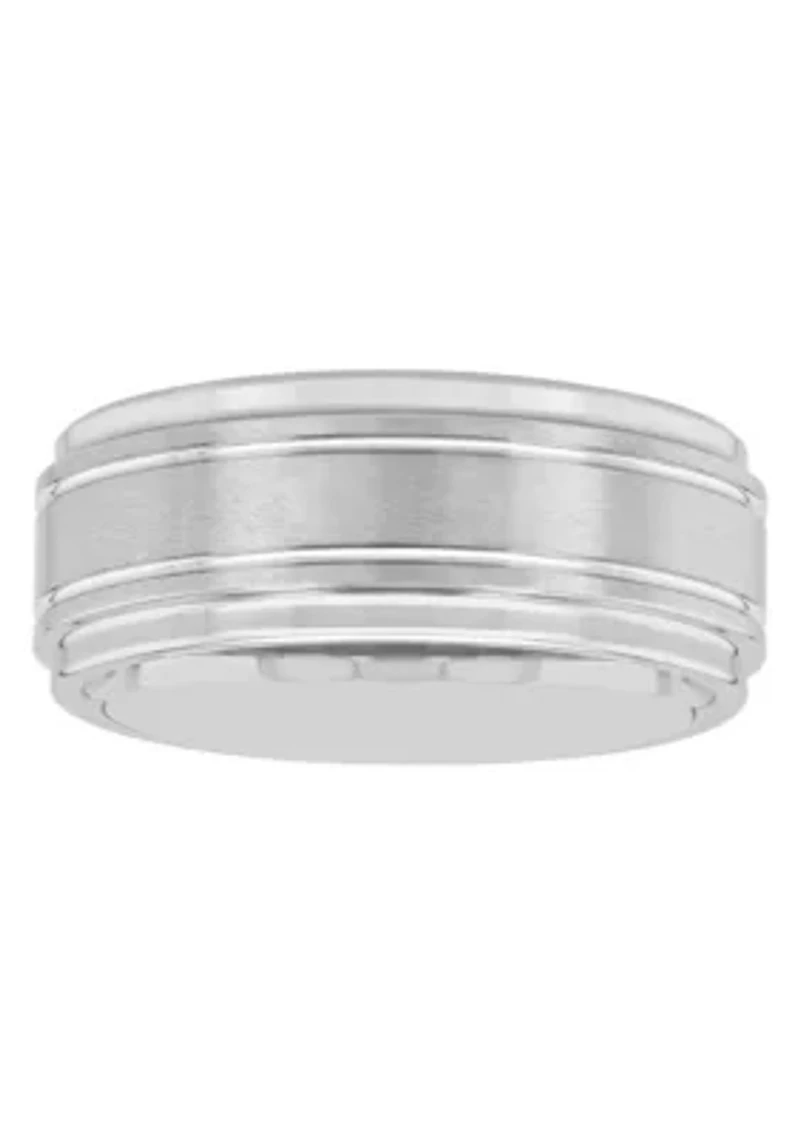Grooved 9mm Band in Tungsten