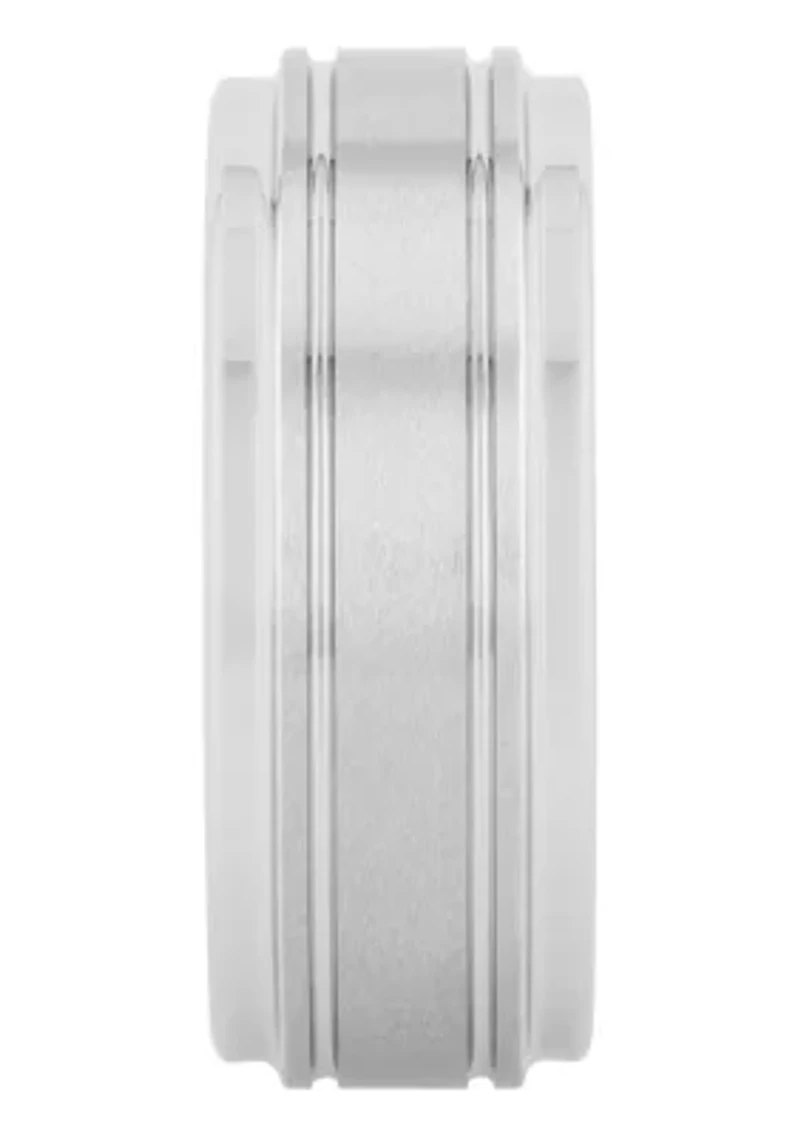 Grooved 9mm Band in Tungsten