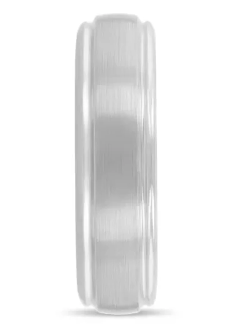 Grooved 6mm Band in Two-Tone Tungsten