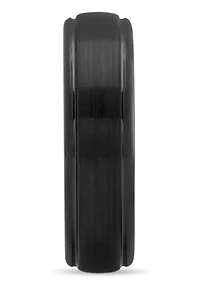 Striped Grooved 6mm Band in Two-Tone Tungsten