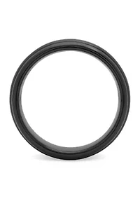 Striped Grooved 6mm Band in Two-Tone Tungsten