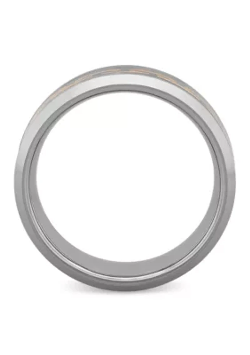 Chain Inlay 8mm Beveled Band in Tungsten
