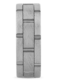 Brick Pattern 8mm band in Tungsten