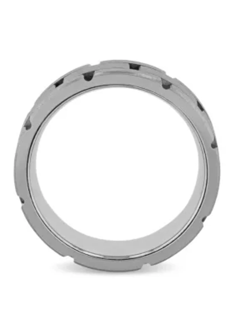 Brick Pattern 8mm band in Tungsten