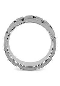 Brick Pattern 8mm band in Tungsten