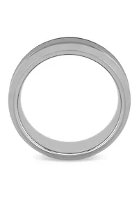 Brushed Center 9mm Beveled Band in Tungsten