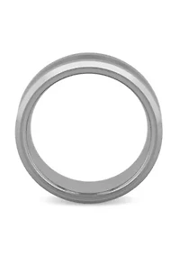 Satin Center 8mm Beveled Band in Tungsten