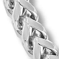 Curb Link Chain Bracelet and Necklace Set in Two-Tone Stainless Steel