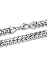 Curb Link Chain Bracelet and Necklace Set in Two-Tone Stainless Steel