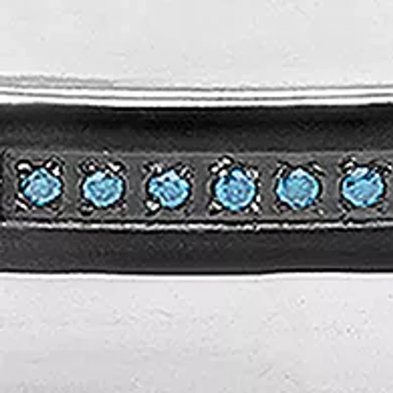 1/4 ct. t.w. Blue Diamond Link Bracelet in Two-Tone Stainless Steel