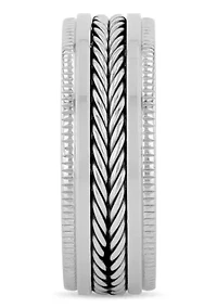 Braided Rope Design 8mm Band in Stainless Steel