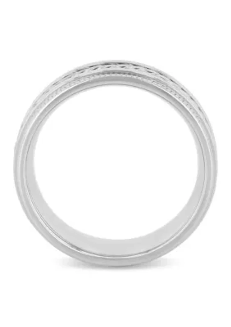 Braided Rope Design 8mm Band in Stainless Steel
