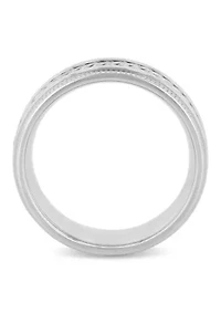 Braided Rope Design 8mm Band in Stainless Steel