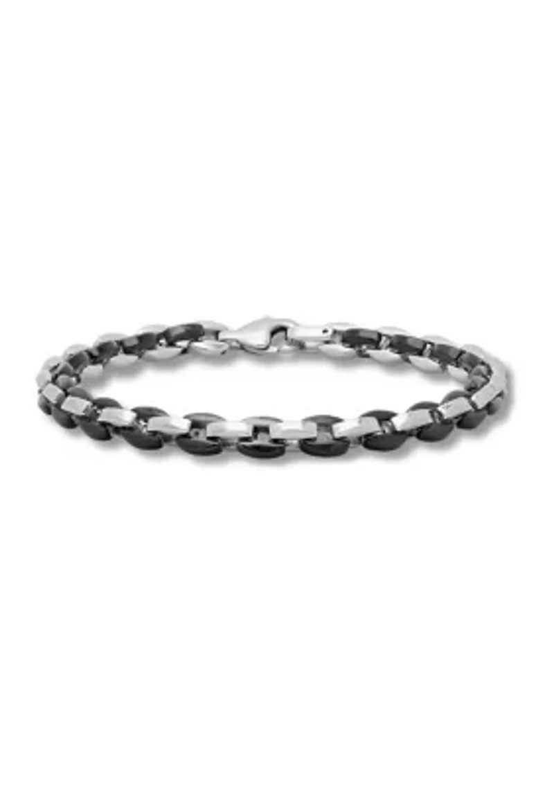 Simple Link Bracelet in Two-Tone Stainless Steel