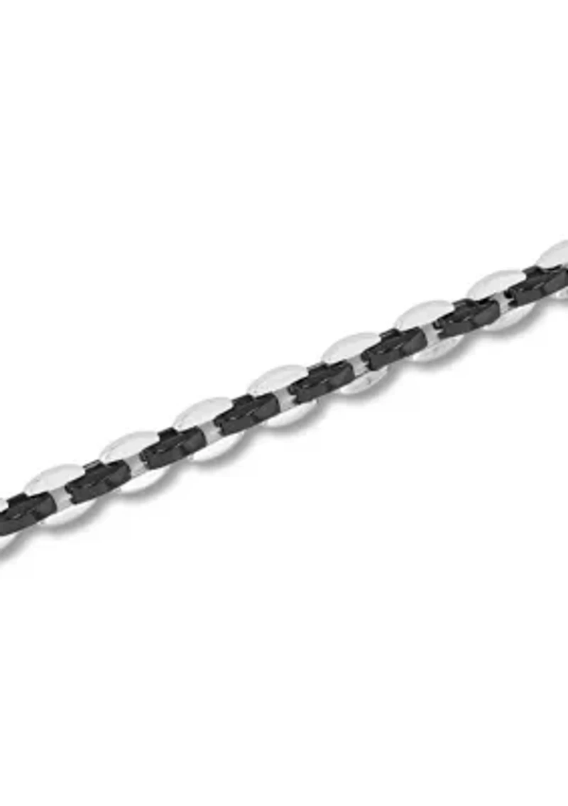 Simple Link Bracelet in Two-Tone Stainless Steel