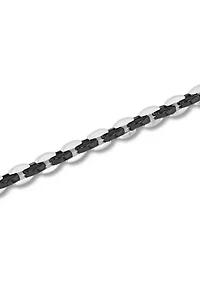 Simple Link Bracelet in Two-Tone Stainless Steel