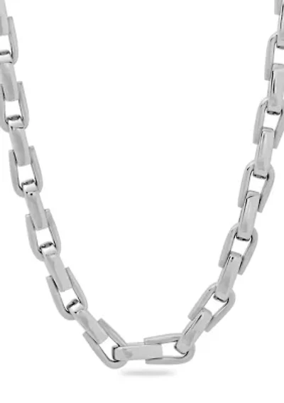 Horseshoe Link Chain Necklace in Stainless Steel