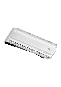  1/10 ct. t.w. Diamond Accent Zipper Edge Money Clip in Stainless Steel