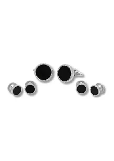 Tuxedo Studs and Cufflinks Set in Stainless Steel