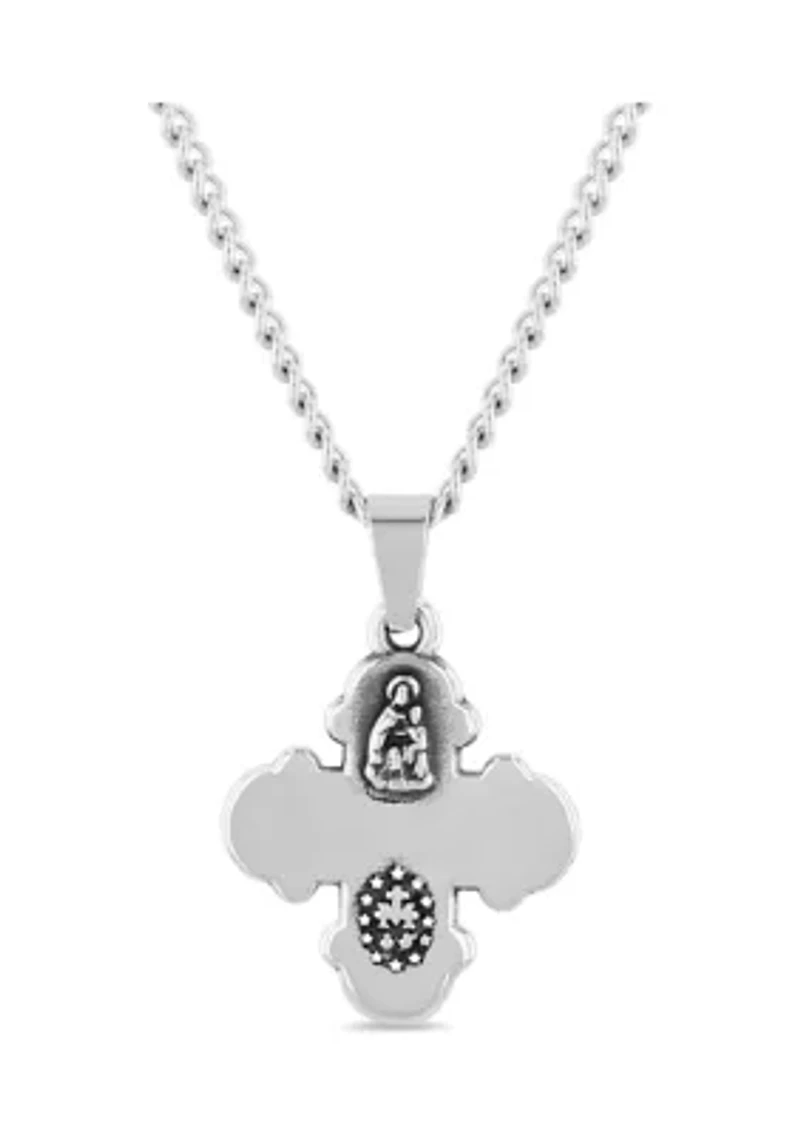 All Saints Cross Pendant Necklace in Stainless Steel