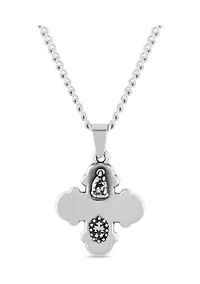 All Saints Cross Pendant Necklace in Stainless Steel