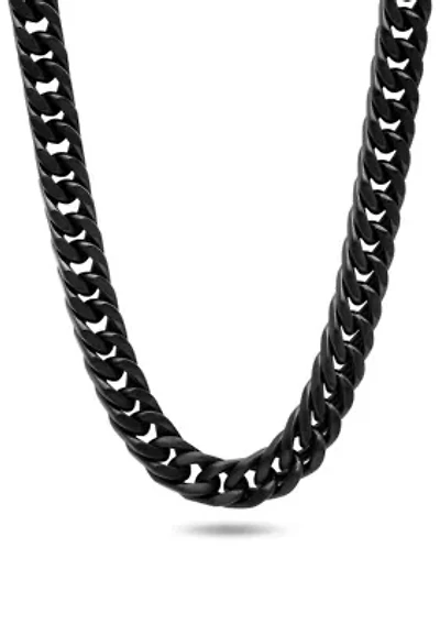 Stainless Steel Black Finish Curb Link Matte Chain
