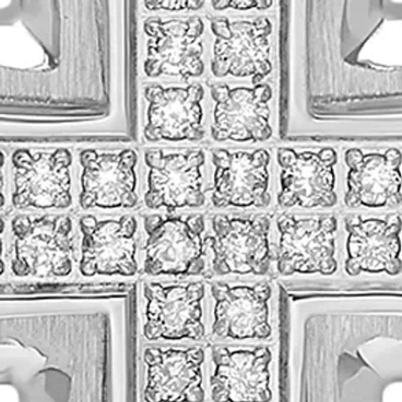 3/8 ct. t.w. Diamond Stacked Cross Pendant in Stainless Steel