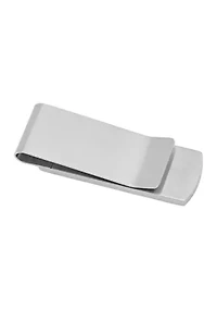 Cubic Zirconia Textured Money Clip in Two-Tone Stainless Steel