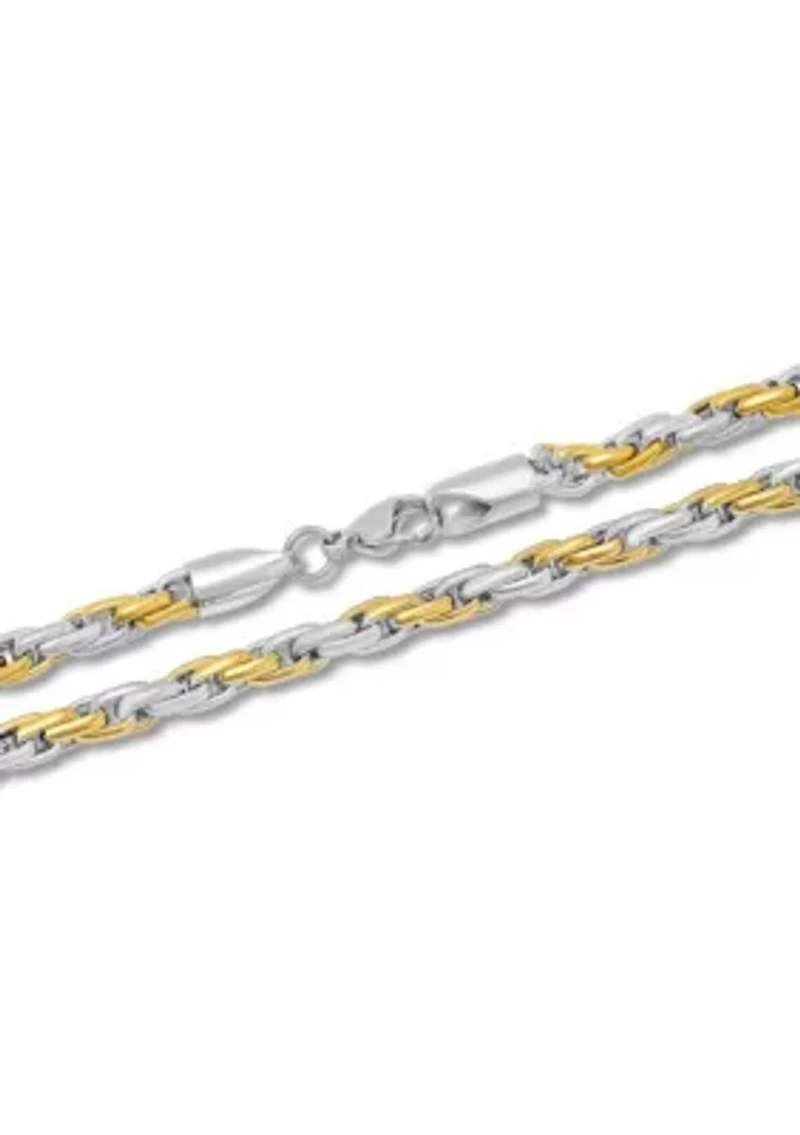 Stainless Steel Men's Two-Tone Rope Chain