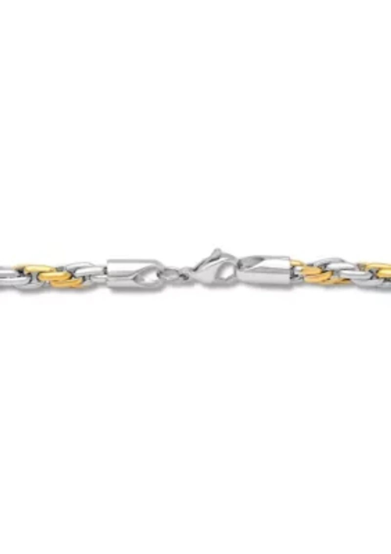 Stainless Steel Men's Two-Tone Rope Chain