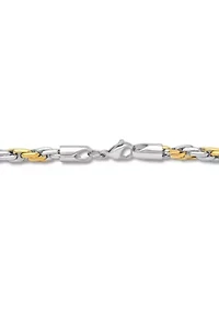 Stainless Steel Men's Two-Tone Rope Chain