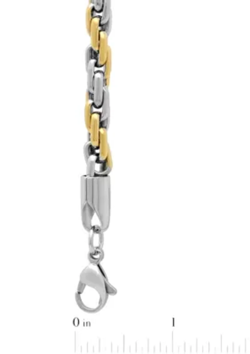 Stainless Steel Men's Two-Tone Rope Chain