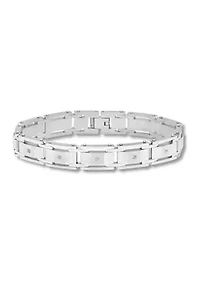 1/10 ct. t.w. Diamond Link Bracelet in Stainless Steel