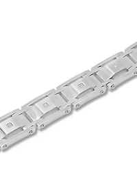 1/10 ct. t.w. Diamond Link Bracelet in Stainless Steel