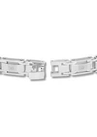 1/10 ct. t.w. Diamond Link Bracelet in Stainless Steel