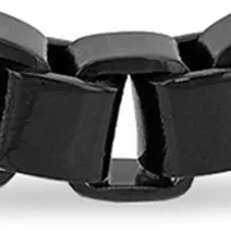 Box Link Chain Necklace in Black Stainless Steel