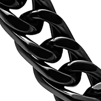 Curb Link Chain Necklace in Black Stainless Steel