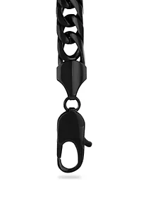 Curb Link Chain Necklace in Black Stainless Steel