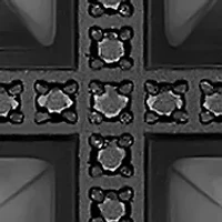 1/6 ct. t.w. Black Diamond Cross Pendant in Black Stainless Steel