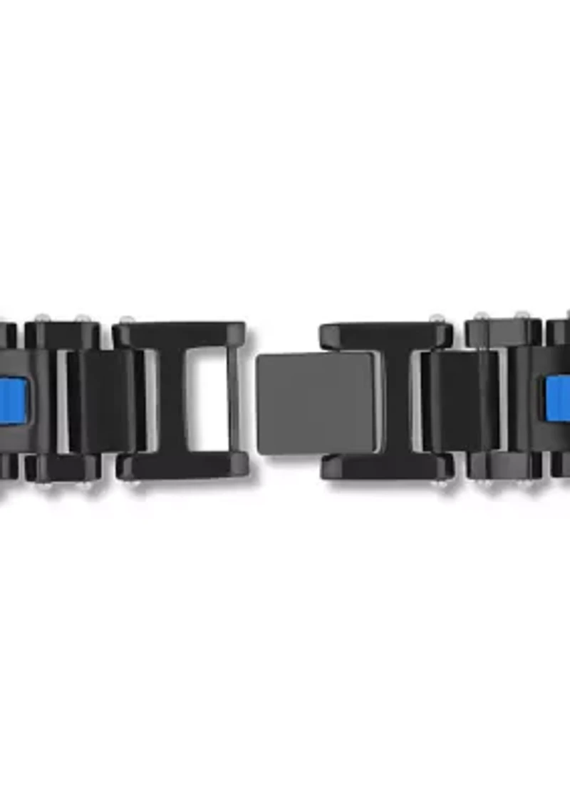 Riveted Link Bracelet in Two-Tone Stainless Steel