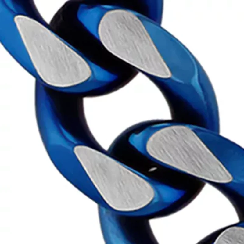 Beveled Curb Link Chain Necklace in Two-Tone Stainless Steel