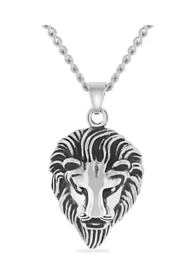 Lion's Head Pendant in Stainless Steel