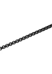 Men's Stainless Steel Black Finish Round Box Link Bracelet