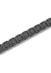 1/2 ct. t.w. Black Diamond Link Bracelet in Black Stainless Steel