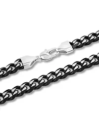 Curb Link Chain Bracelet and Necklace Set in Two-Tone Stainless Steel