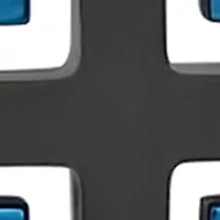 Contemporary Cross Pendant Necklace in Two-Tone Stainless Steel