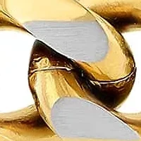 Stainless Steel 9.5" Curb Link Bracelet with Yellow Finish