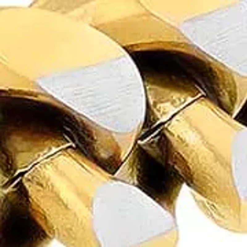 Stainless Steel 9" Curb Link Bracelet with Yellow Finish