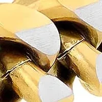 Stainless Steel 9" Curb Link Bracelet with Yellow Finish